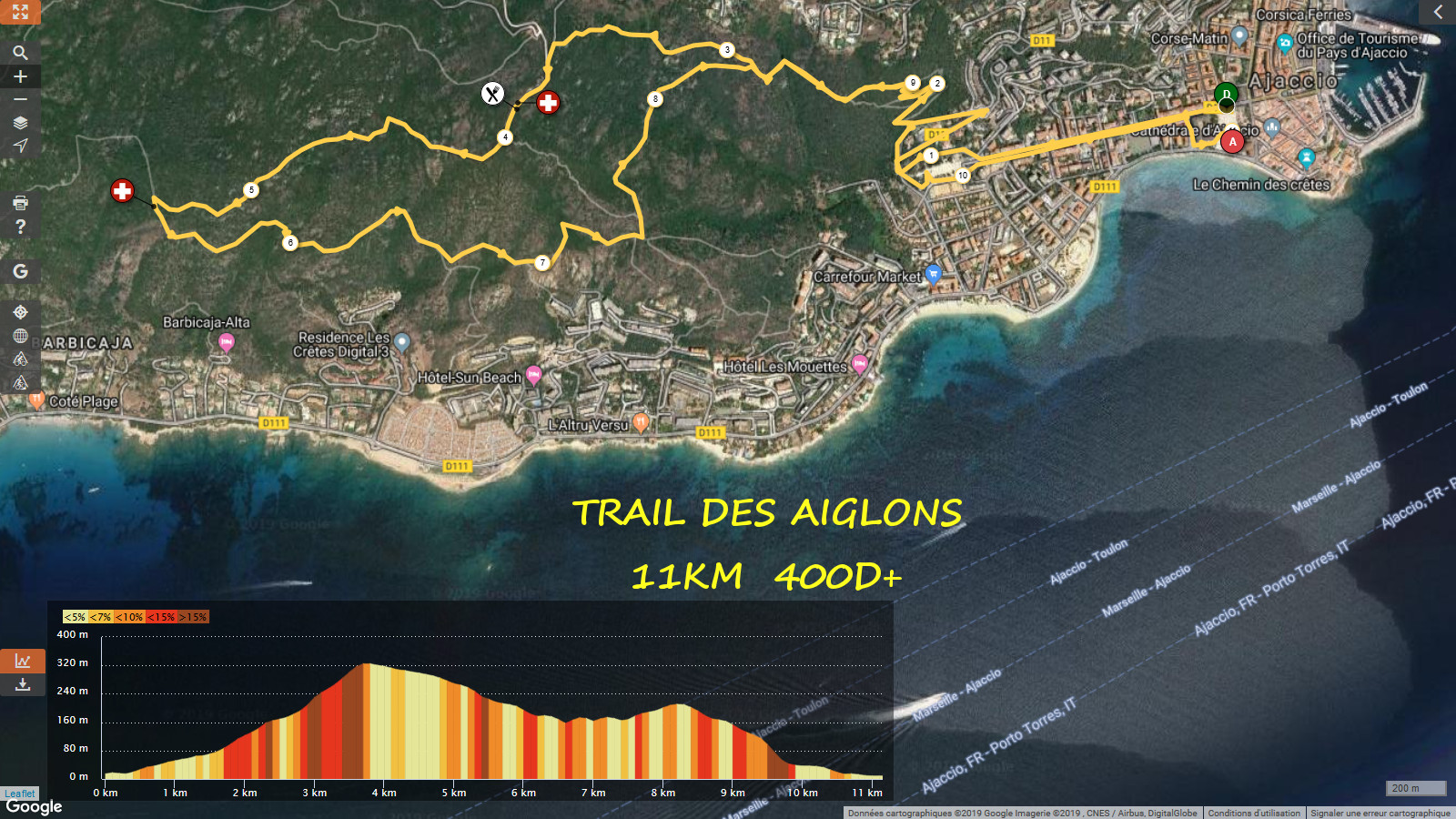 Parcours Trail des aiglons détaillé (10 km) (MAJ 01/03/2019)